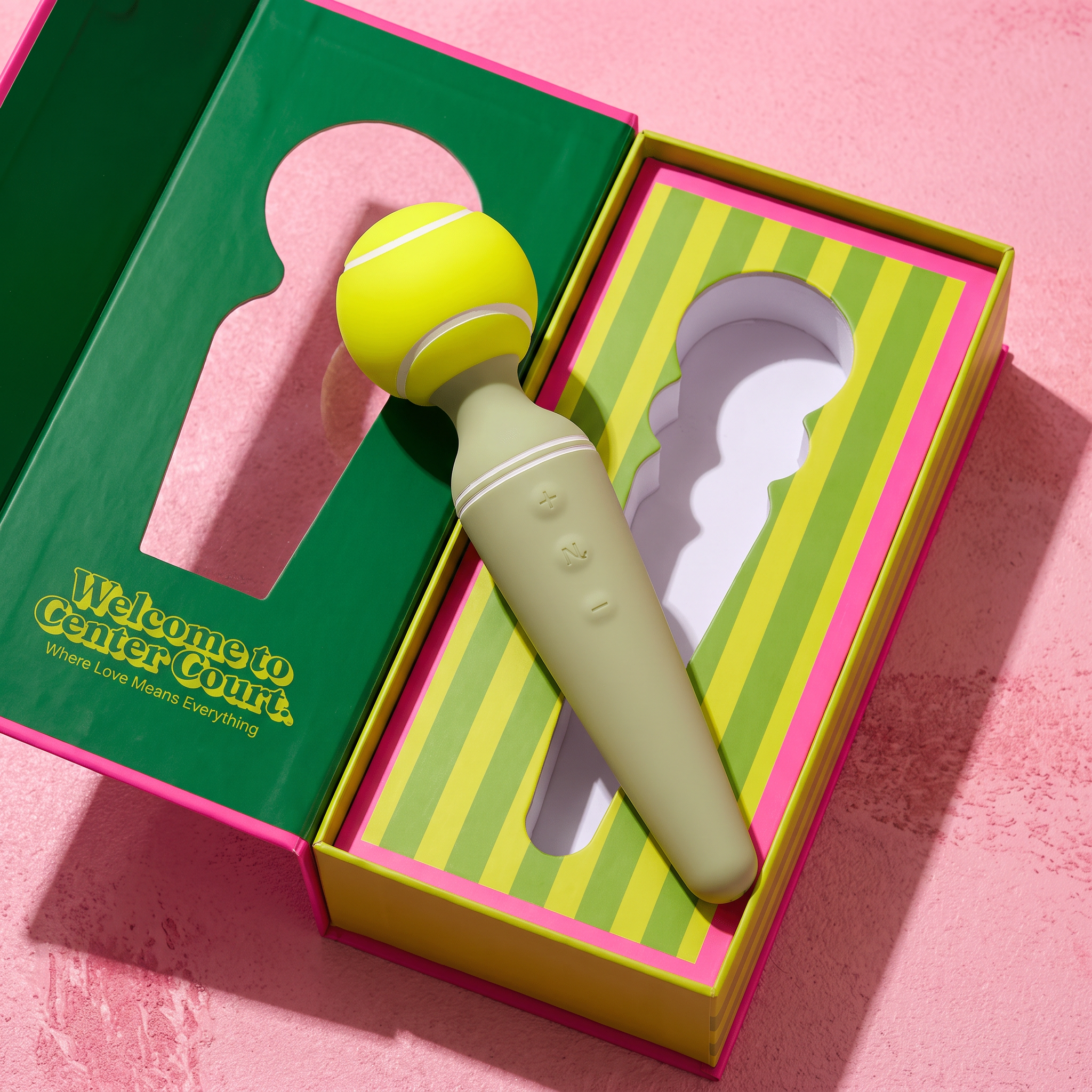 Tennis ball vibrator product photo for proof stats